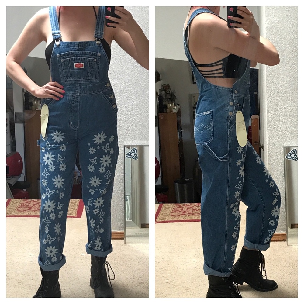 Overalls with flower print